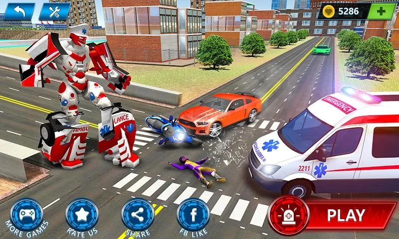 变形金刚救援汽车人(Ambulance Robot City Rescue Game)